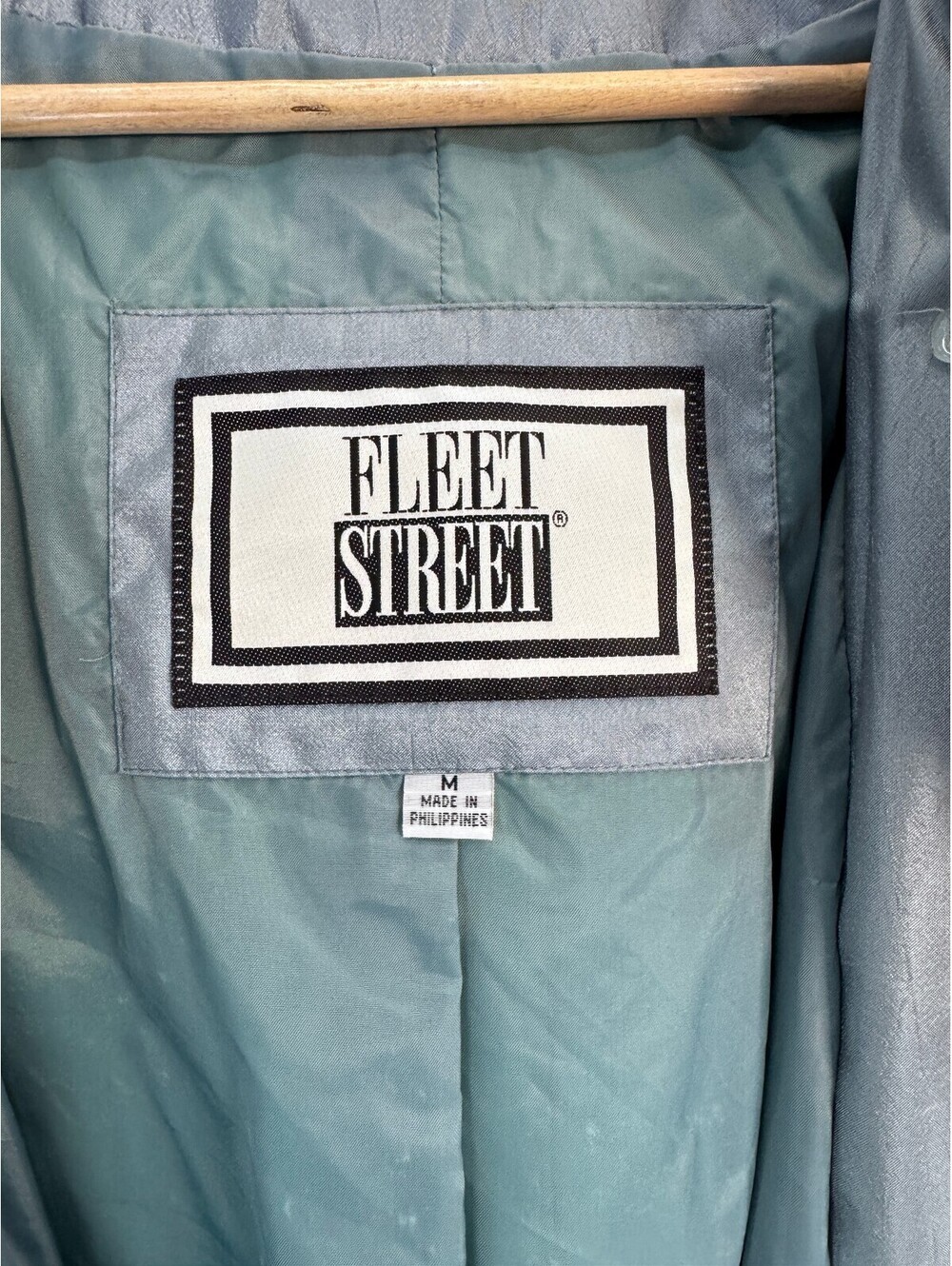 Vintage Fleet Street Metallic Raincoat Hooded Long Coat Womens Medium 90s Y2K - Picture 6 of 8
